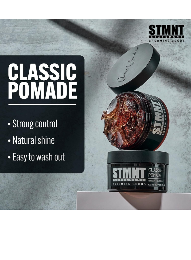 STMNT Grooming Goods Classic Pomade, 3.38 oz (100ml) – High Shine & Strong Hold