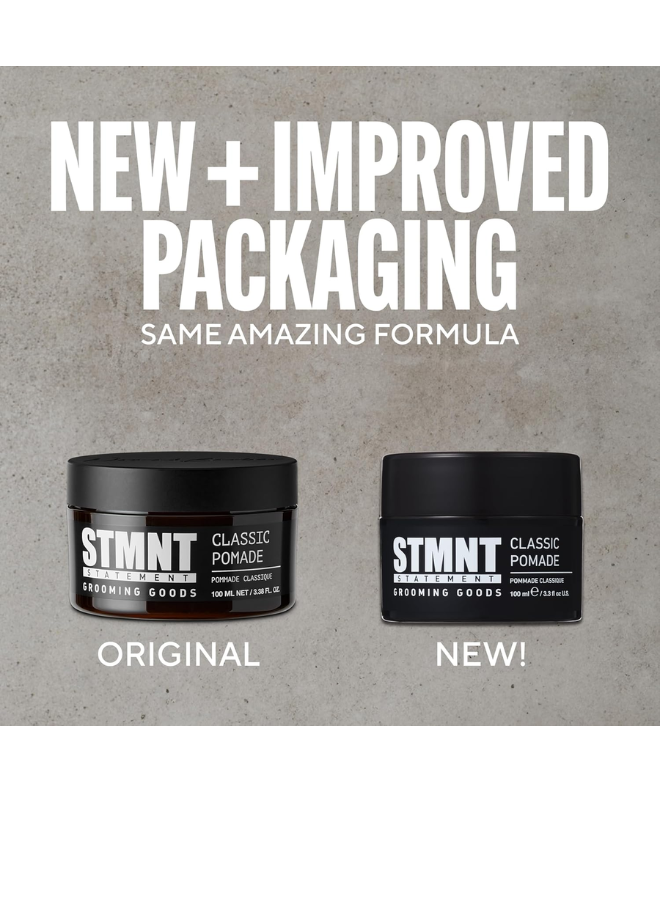 STMNT Grooming Goods Classic Pomade, 3.38 oz (100ml) – High Shine & Strong Hold