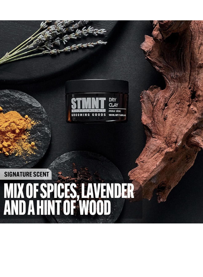 STMNT Grooming Goods Dry Clay, 3.38 oz – Extra Matte Finish &amp; Strong Hold