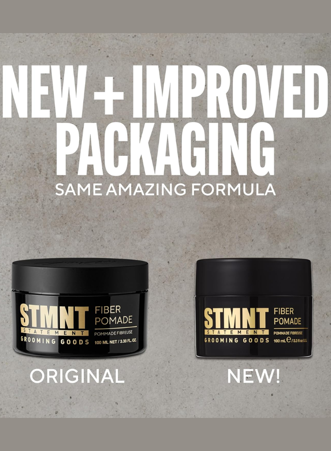 STMNT Grooming Goods Fiber Pomade, 3.38 oz – Strong Flexible Hold &amp; Natural Shine