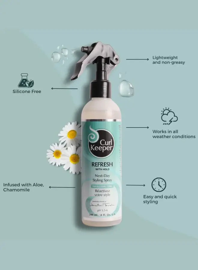 Curl Keeper - Refresh (with hold) Styling Spray 8oz - MTMBEAUTY